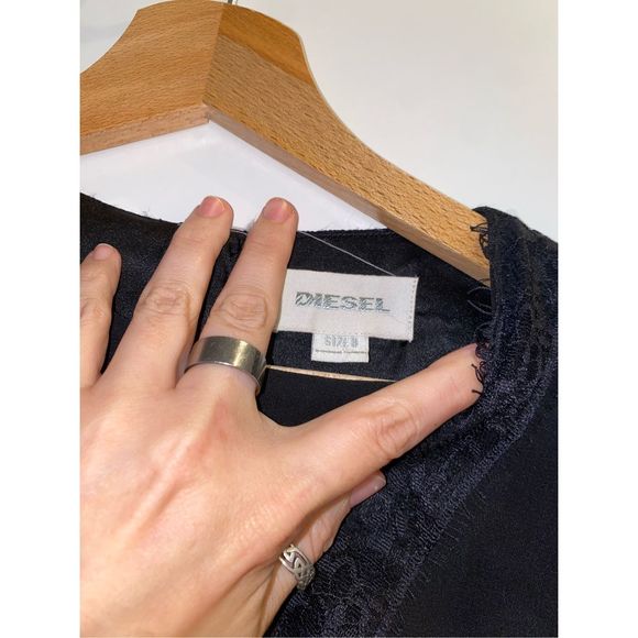 DIESEL Black Tessie Lace Dress Short Sleeve Lace Dress Size 8 - Picture 14 of 15